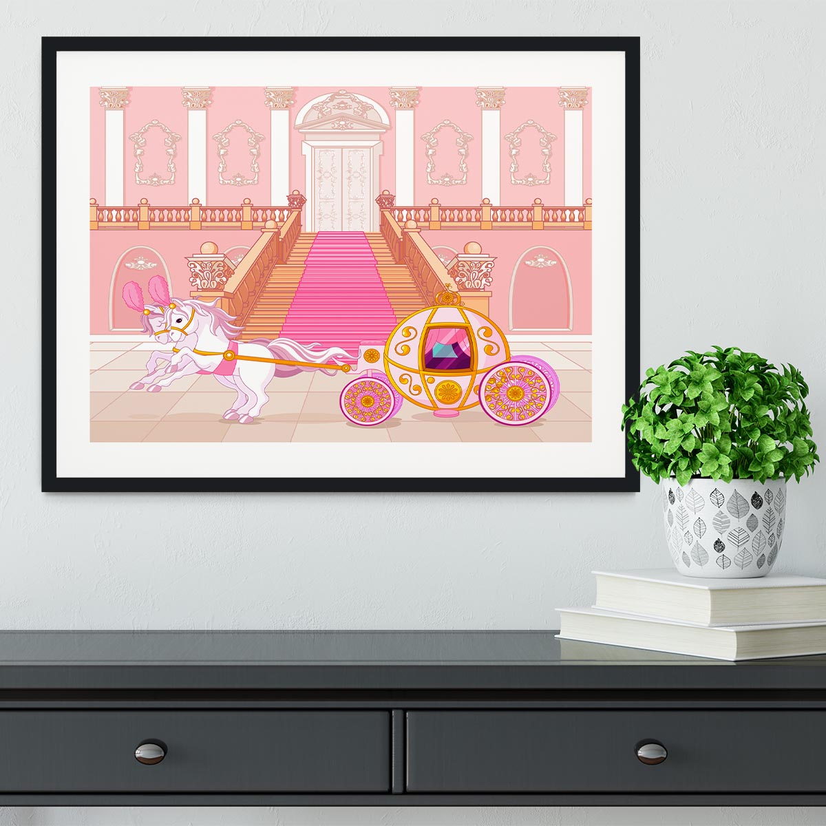 Beautiful fairytale pink carriage Framed Print - Canvas Art Rocks - 1