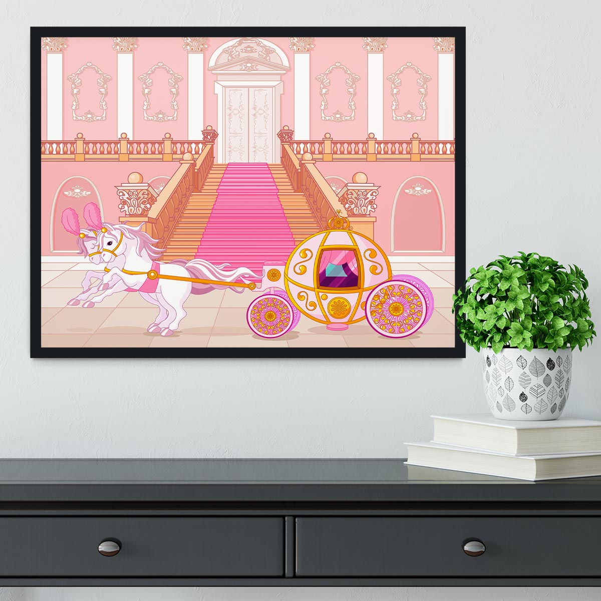 Beautiful fairytale pink carriage Framed Print - Canvas Art Rocks - 2