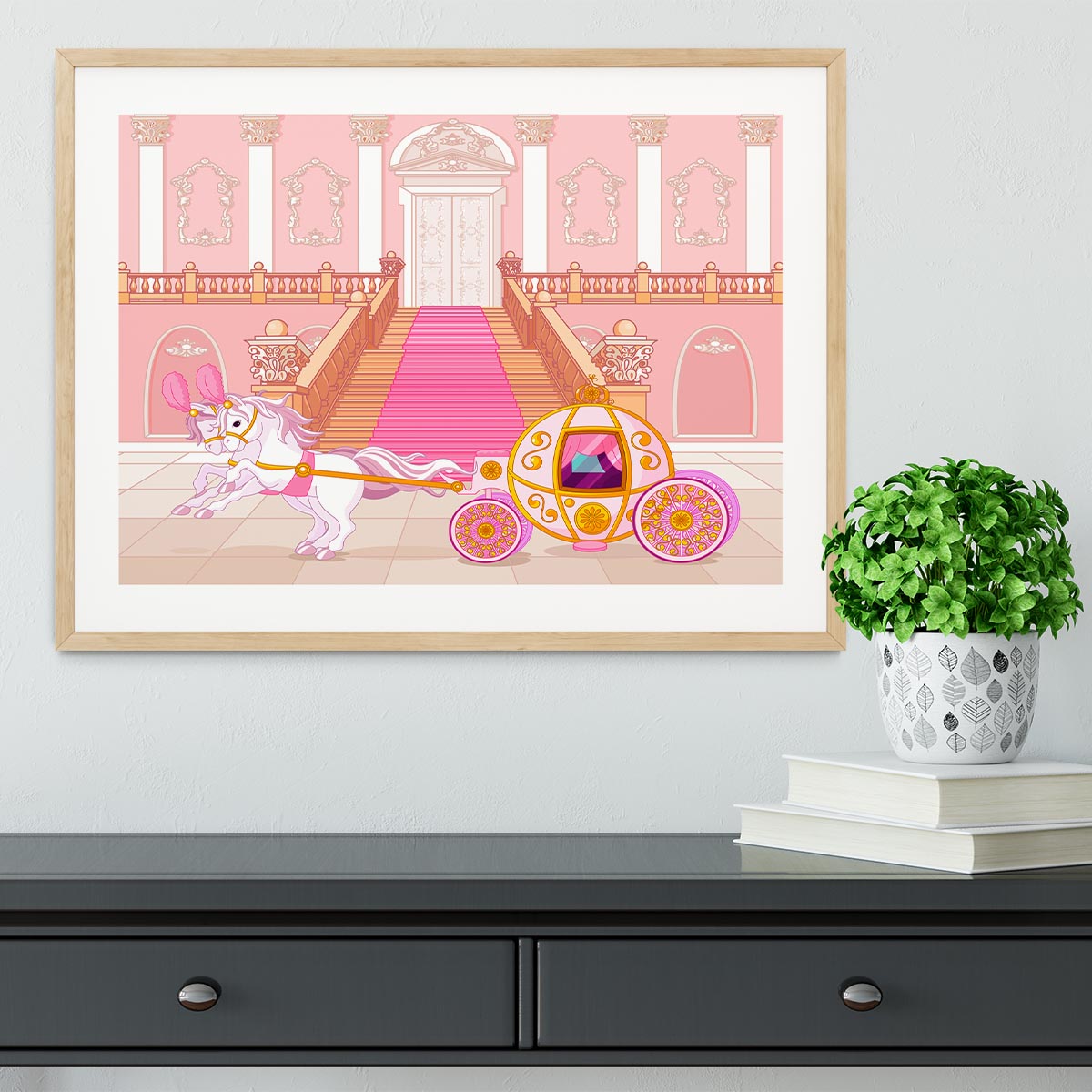 Beautiful fairytale pink carriage Framed Print - Canvas Art Rocks - 3