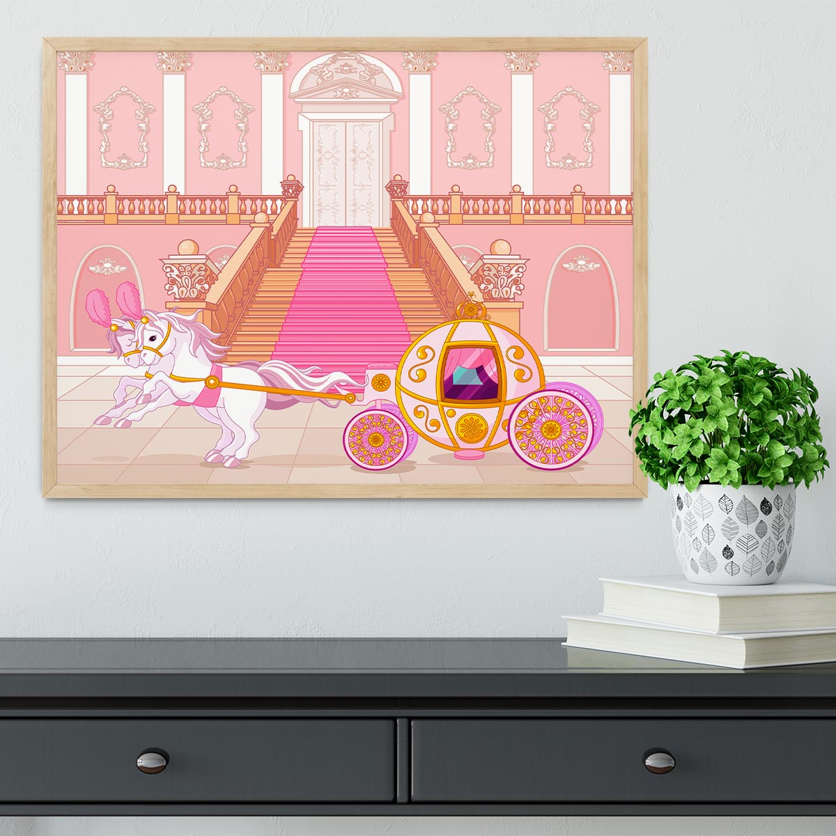 Beautiful fairytale pink carriage Framed Print - Canvas Art Rocks - 4