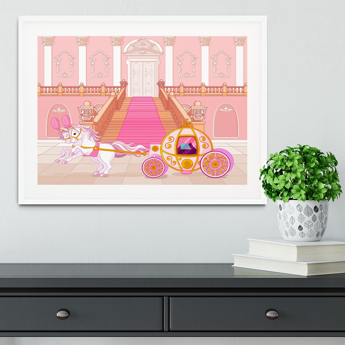 Beautiful fairytale pink carriage Framed Print - Canvas Art Rocks - 5