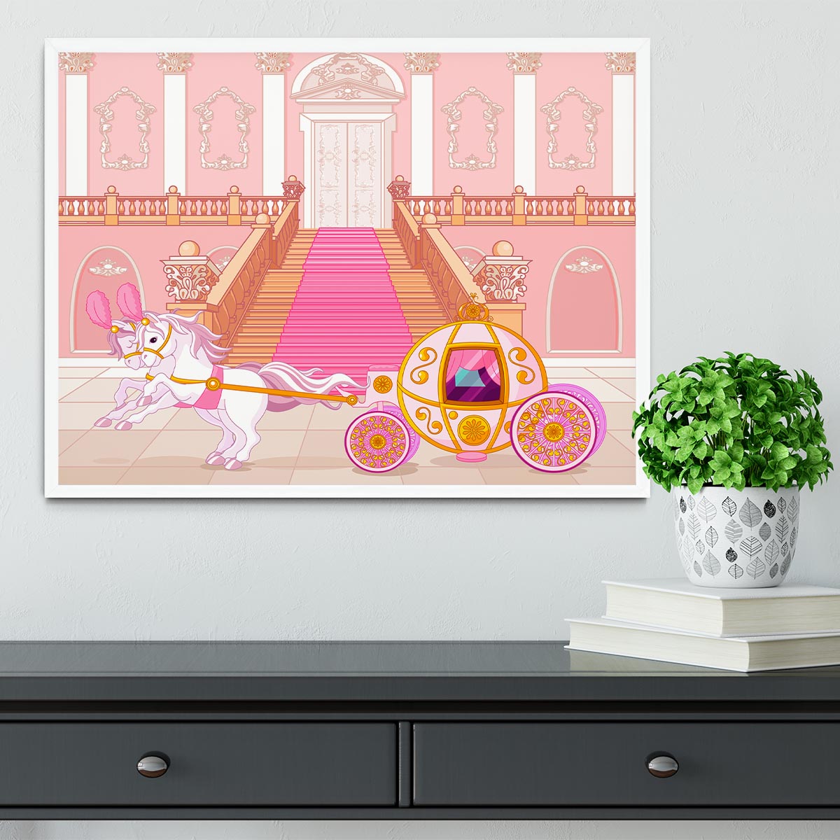 Beautiful fairytale pink carriage Framed Print - Canvas Art Rocks -6