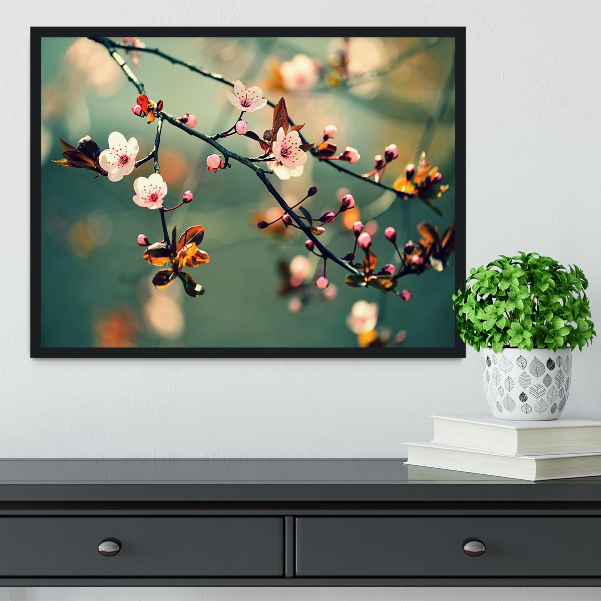 Beautiful flowering Japanese cherry Framed Print - Canvas Art Rocks - 2