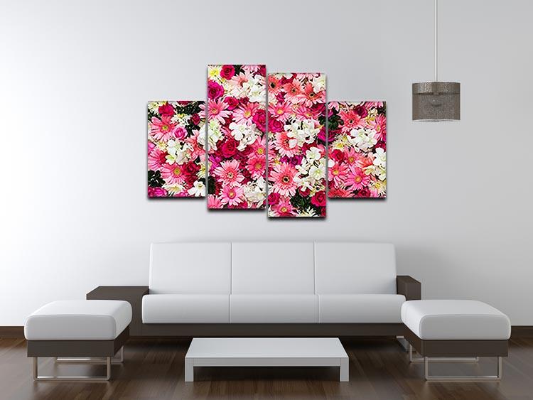Beautiful flowers for wedding 4 Split Panel Canvas  - Canvas Art Rocks - 3