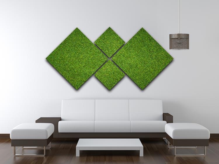 Beautiful green grass 4 Square Multi Panel Canvas  - Canvas Art Rocks - 3