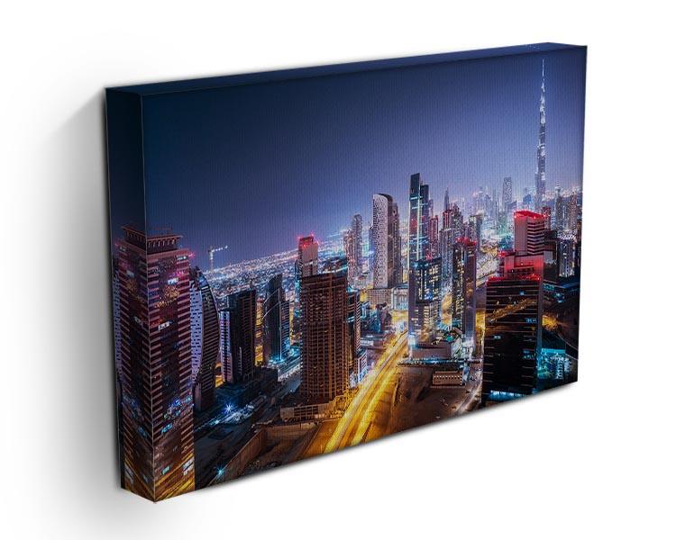 Beautiful night cityscape of Dubai Canvas Print or Poster - Canvas Art Rocks - 3