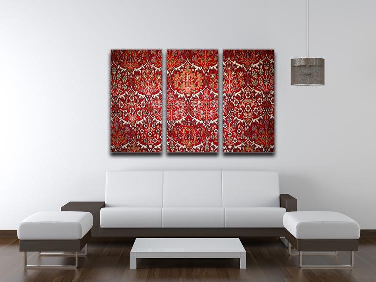 Beautiful turkish carpet 3 Split Panel Canvas Print - Canvas Art Rocks - 3