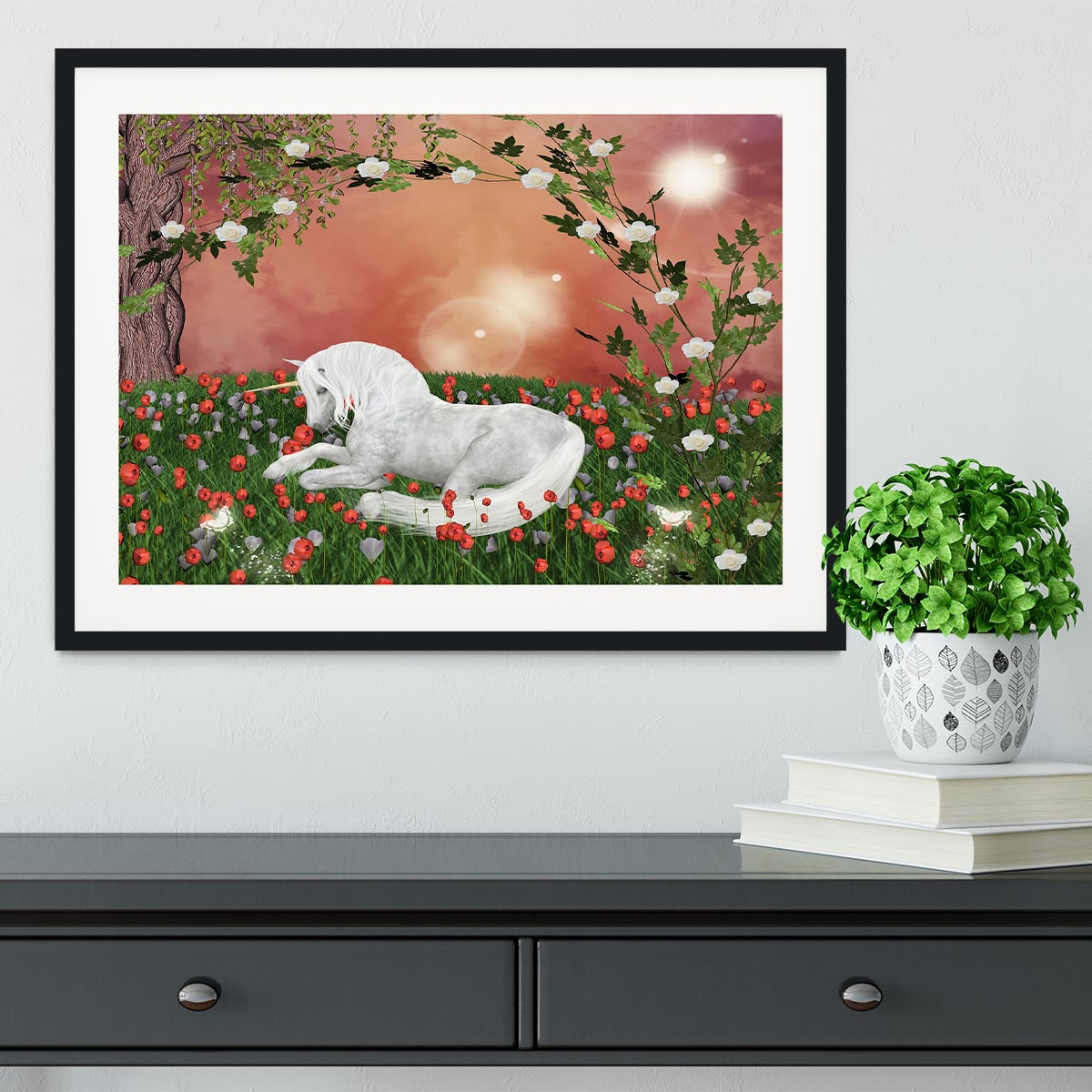 Beautiful unicorn Framed Print - Canvas Art Rocks - 1