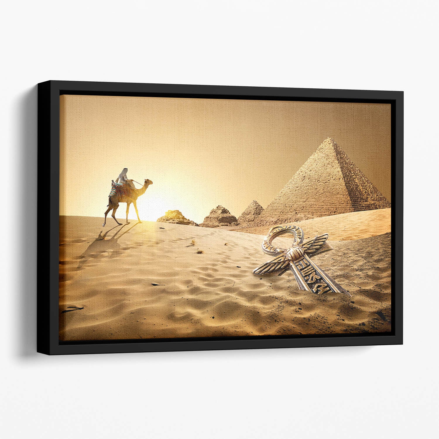 Bedouin on camel Floating Framed Canvas