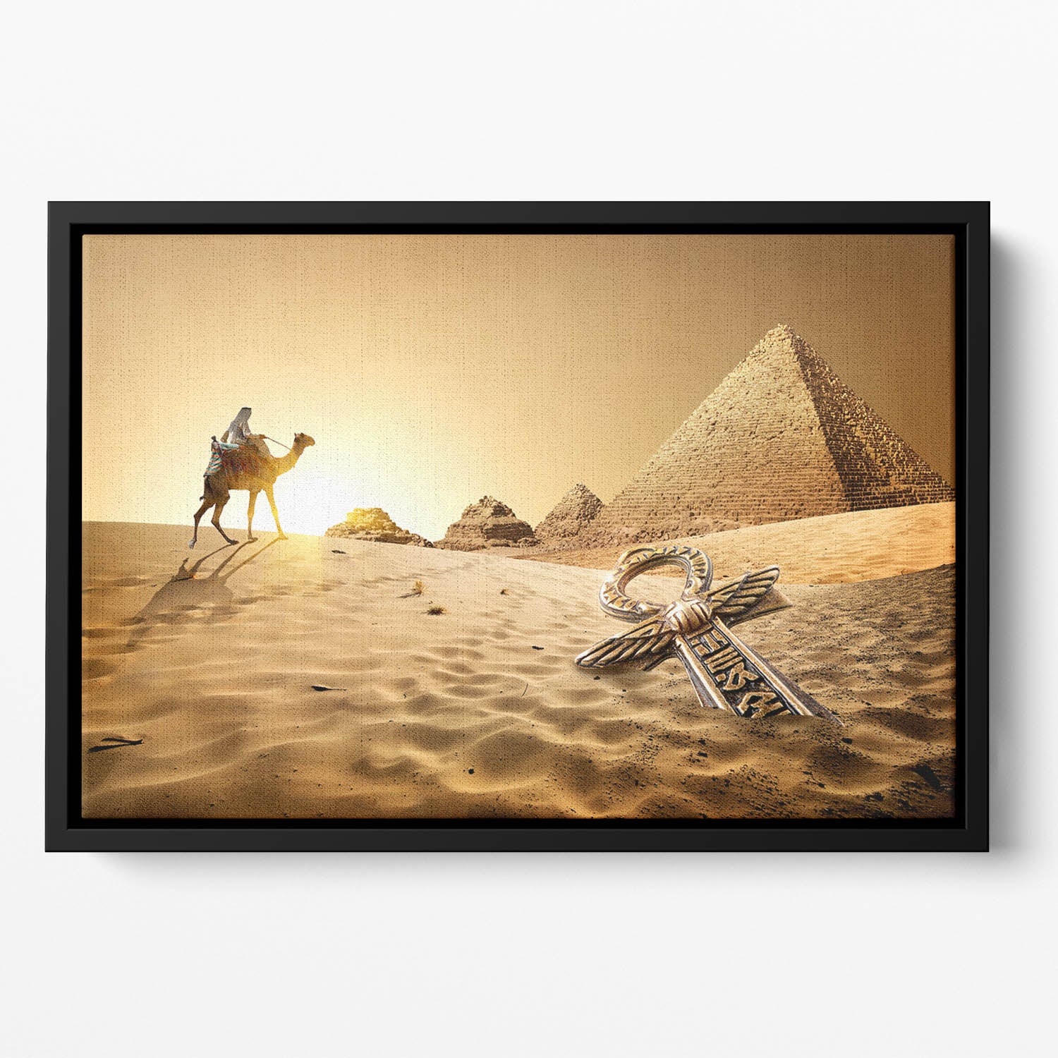 Bedouin on camel Floating Framed Canvas