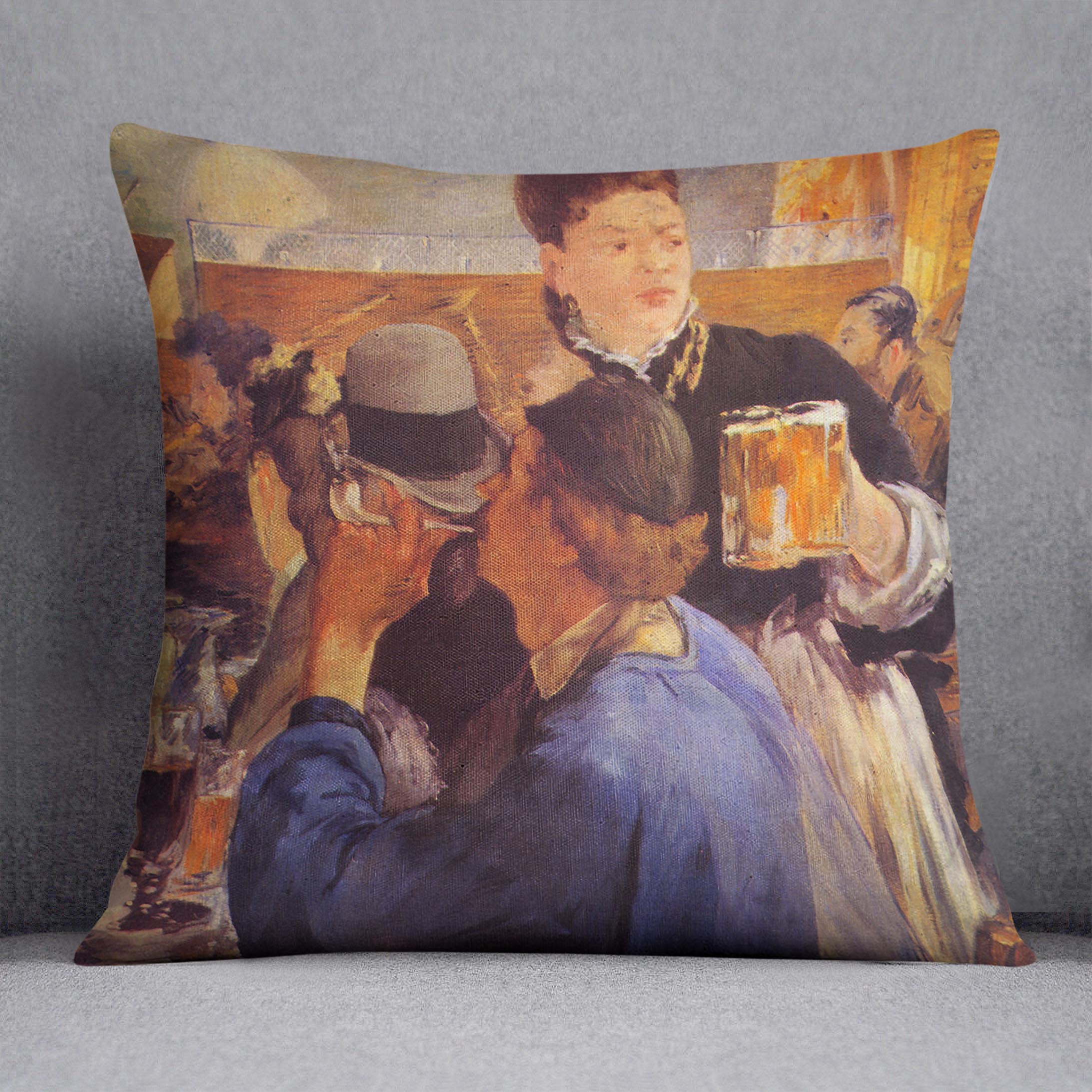 Beer Waitress by Manet Cushion