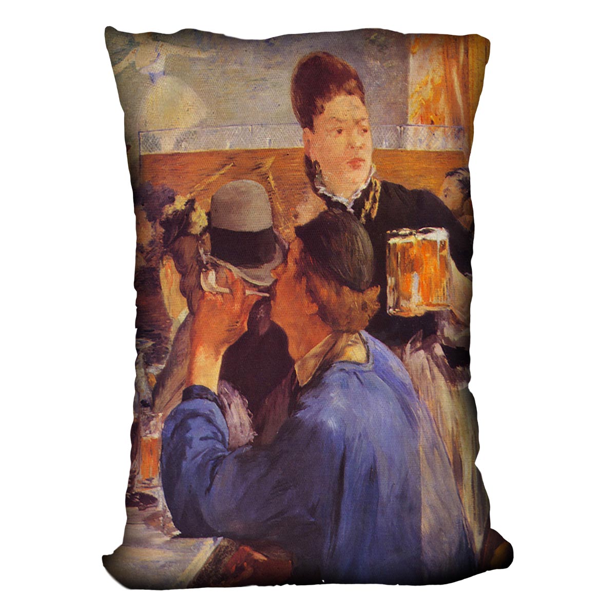 Beer Waitress by Manet Cushion