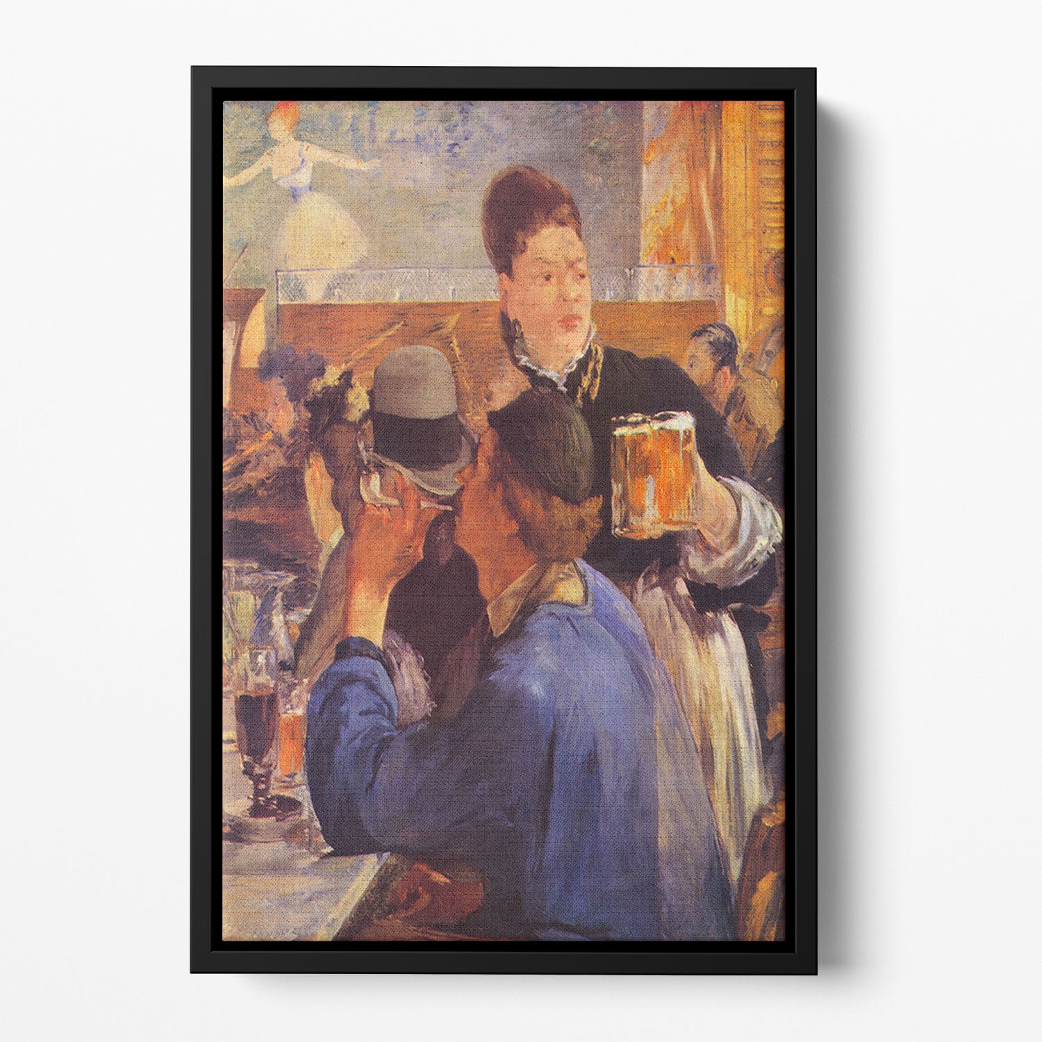 Beer Waitress by Manet Floating Framed Canvas