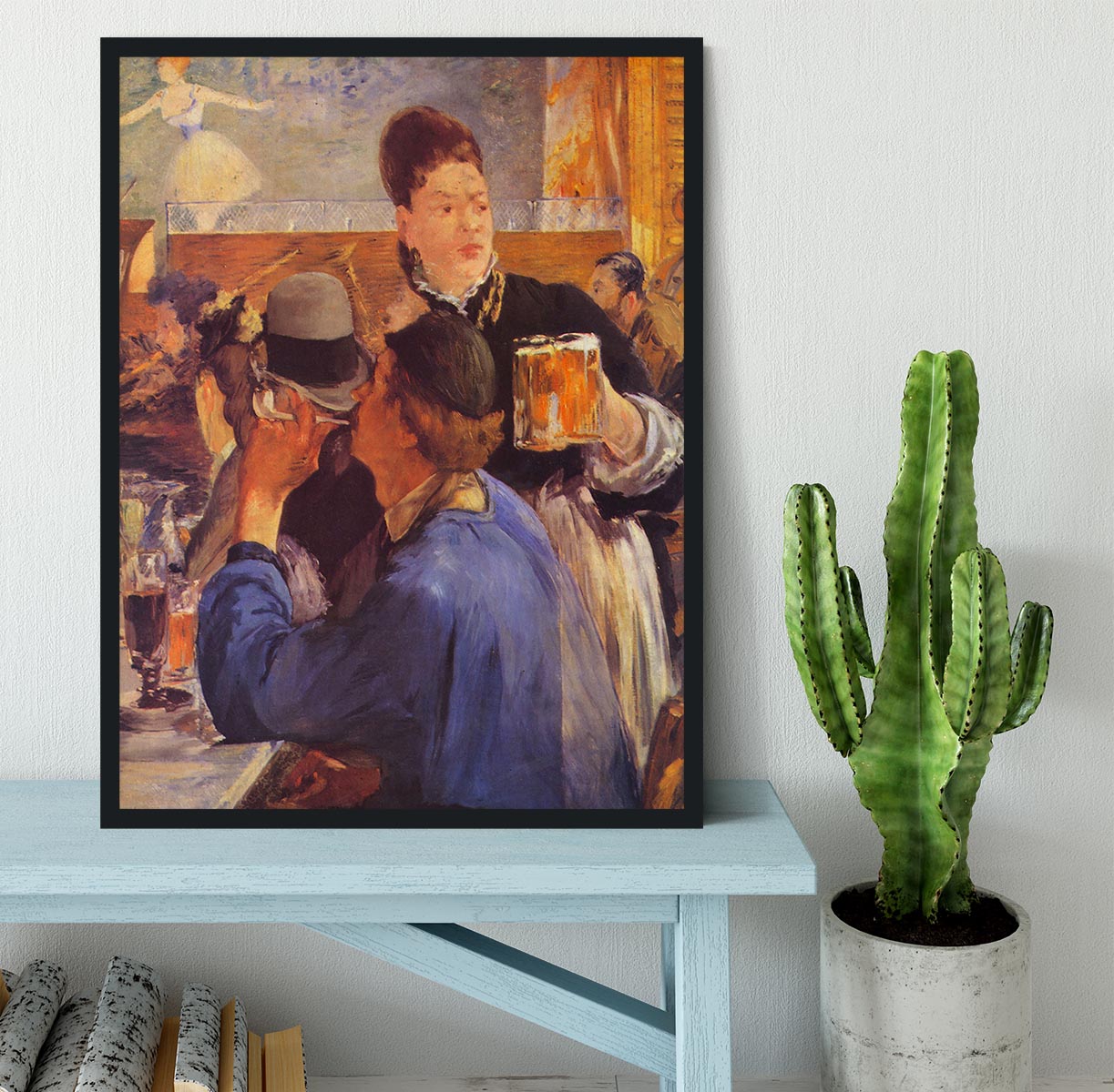 Beer Waitress by Manet Framed Print - Canvas Art Rocks - 2