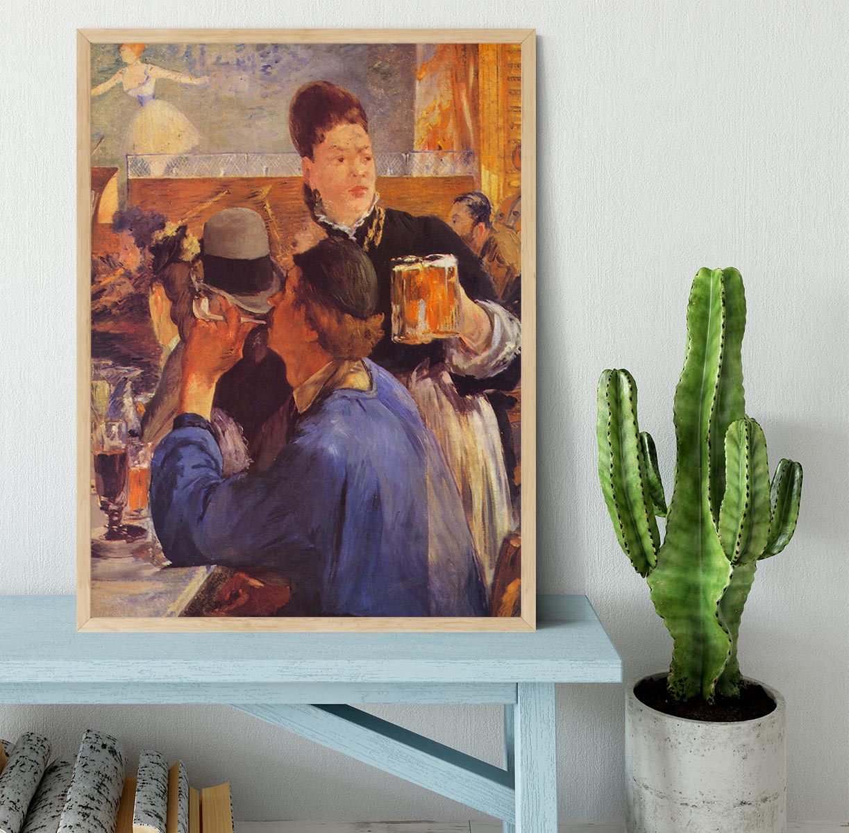 Beer Waitress by Manet Framed Print - Canvas Art Rocks - 4