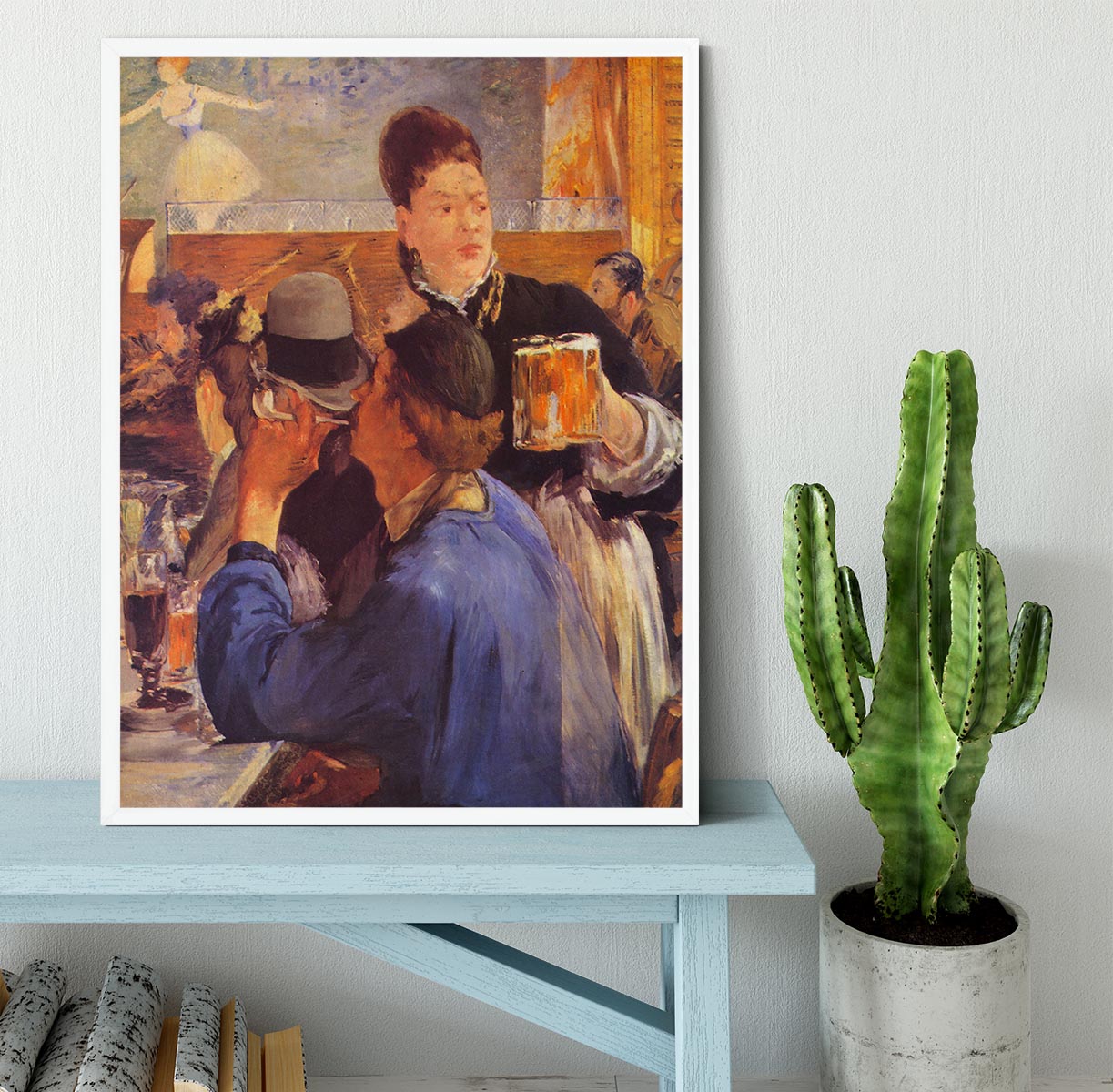 Beer Waitress by Manet Framed Print - Canvas Art Rocks -6