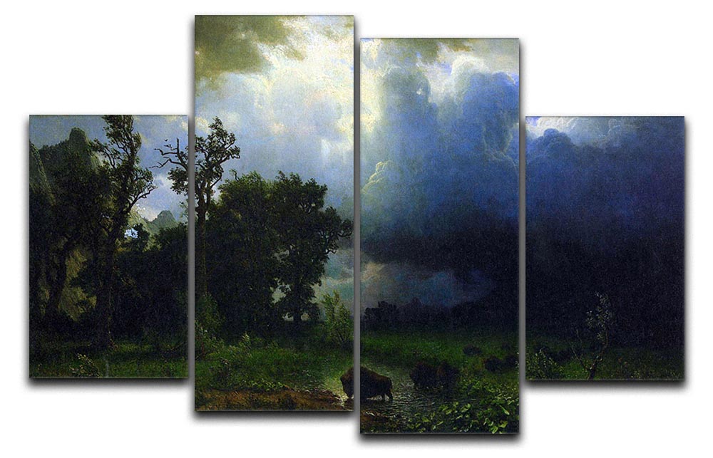 Before the Storm by Bierstadt 4 Split Panel Canvas - Canvas Art Rocks - 1