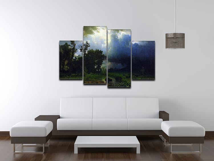 Before the Storm by Bierstadt 4 Split Panel Canvas - Canvas Art Rocks - 3