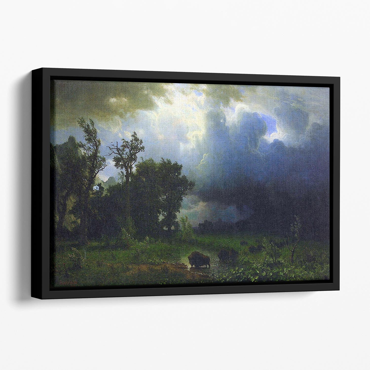 Before the Storm by Bierstadt Floating Framed Canvas - Canvas Art Rocks - 1