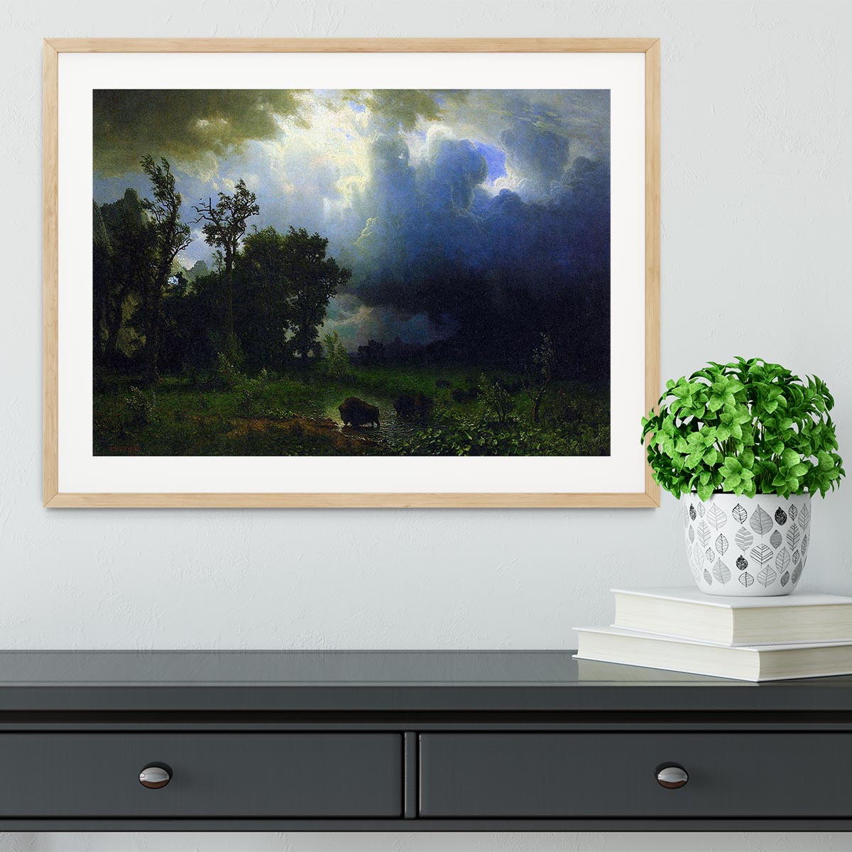 Before the Storm by Bierstadt Framed Print - Canvas Art Rocks - 3