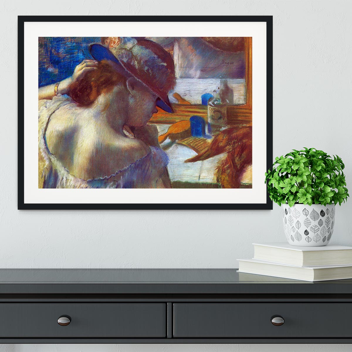 Before the mirror by Degas Framed Print - Canvas Art Rocks - 1