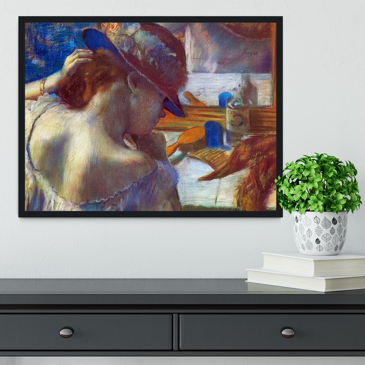 Before the mirror by Degas Framed Print - Canvas Art Rocks - 2