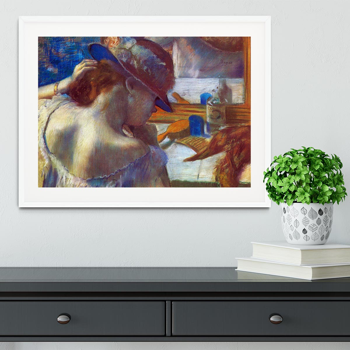 Before the mirror by Degas Framed Print - Canvas Art Rocks - 5