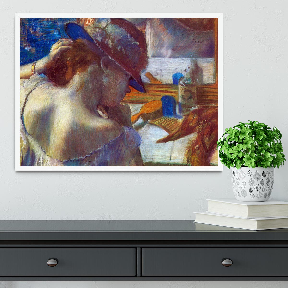 Before the mirror by Degas Framed Print - Canvas Art Rocks -6