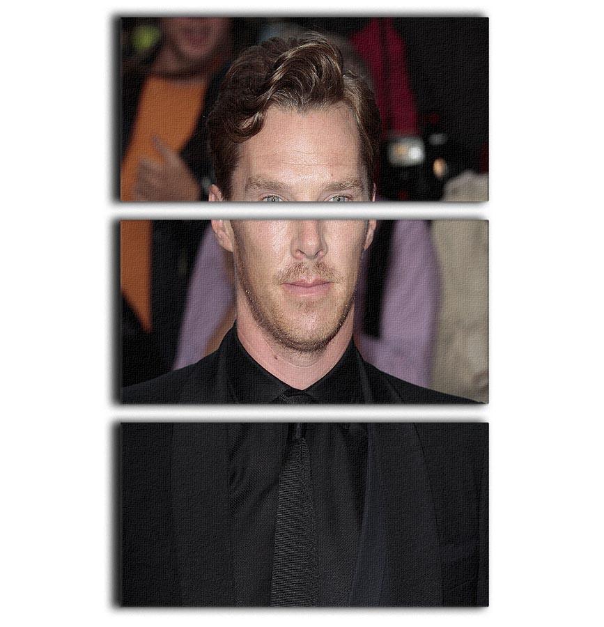 Benedict Cumberbatch in black 3 Split Panel Canvas Print - Canvas Art Rocks - 1