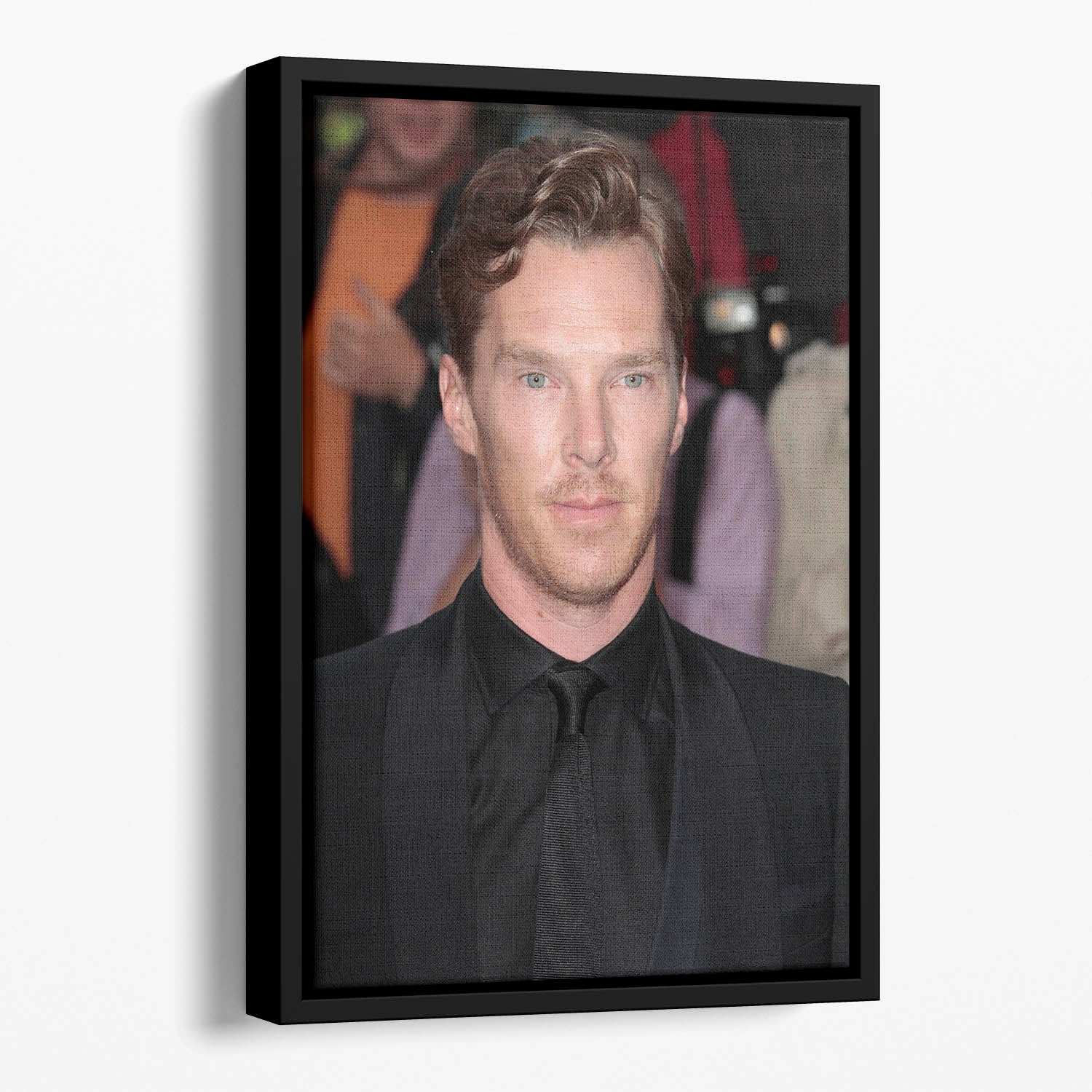 Benedict Cumberbatch in black Floating Framed Canvas
