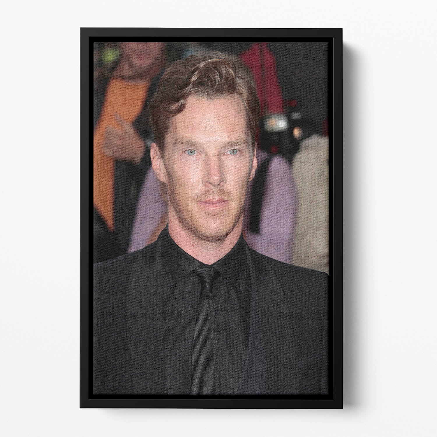 Benedict Cumberbatch in black Floating Framed Canvas