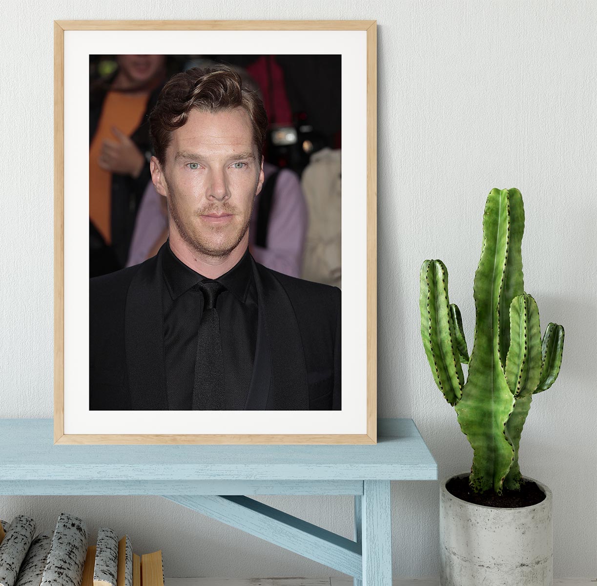 Benedict Cumberbatch in black Framed Print - Canvas Art Rocks - 3