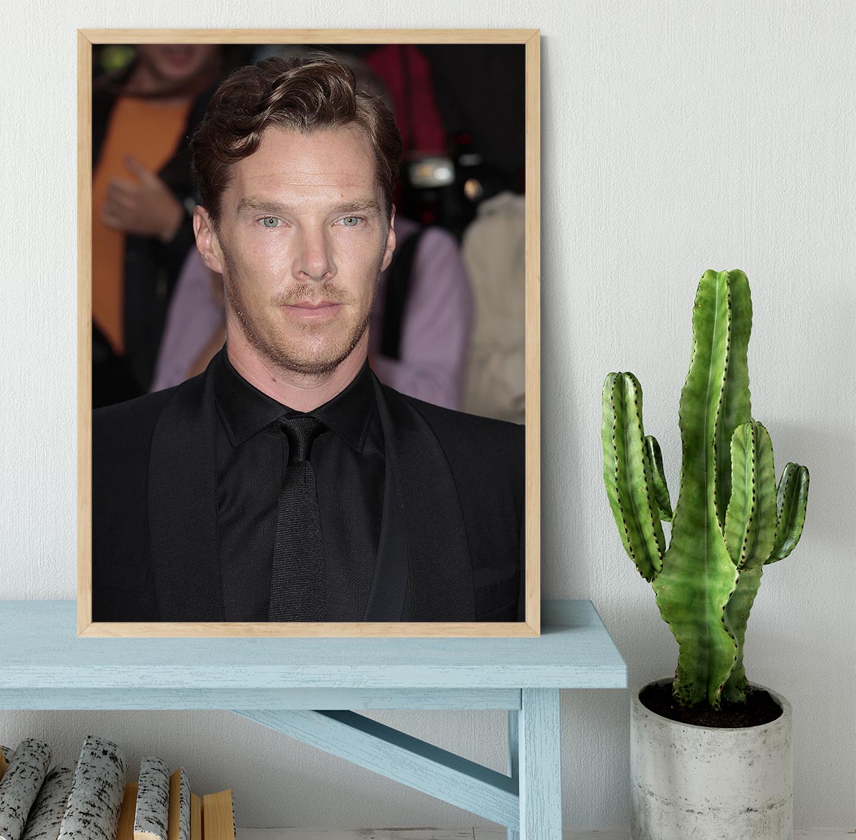 Benedict Cumberbatch in black Framed Print - Canvas Art Rocks - 4
