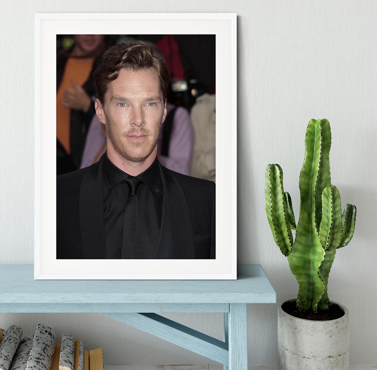 Benedict Cumberbatch in black Framed Print - Canvas Art Rocks - 5
