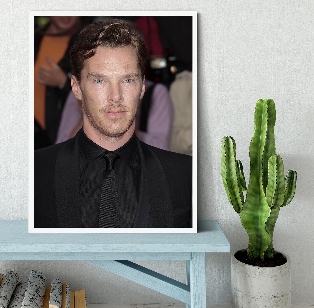 Benedict Cumberbatch in black Framed Print - Canvas Art Rocks -6
