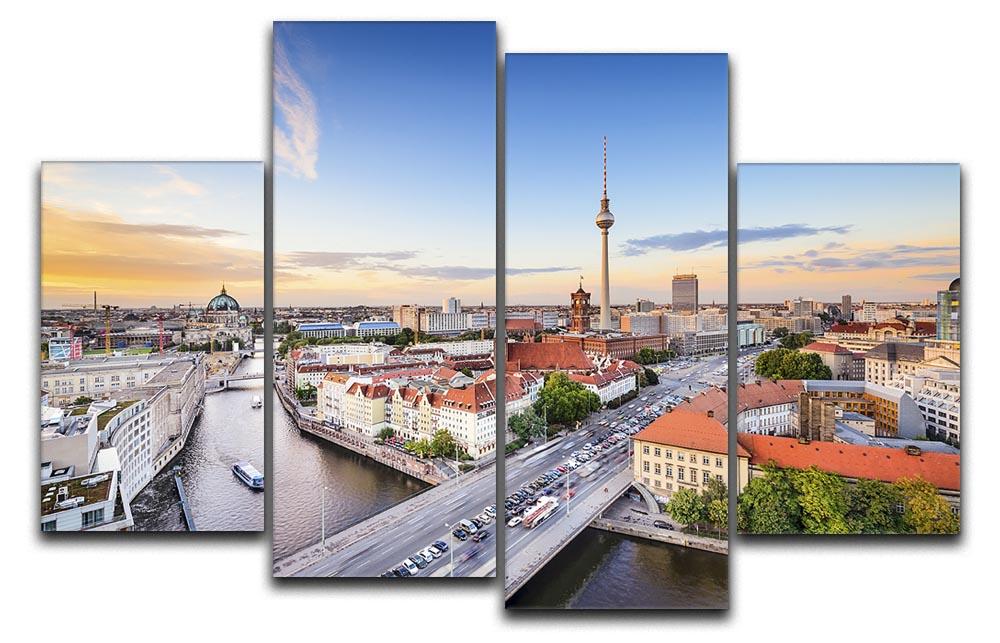 Berlin skyline on the Spree River 4 Split Panel Canvas  - Canvas Art Rocks - 1