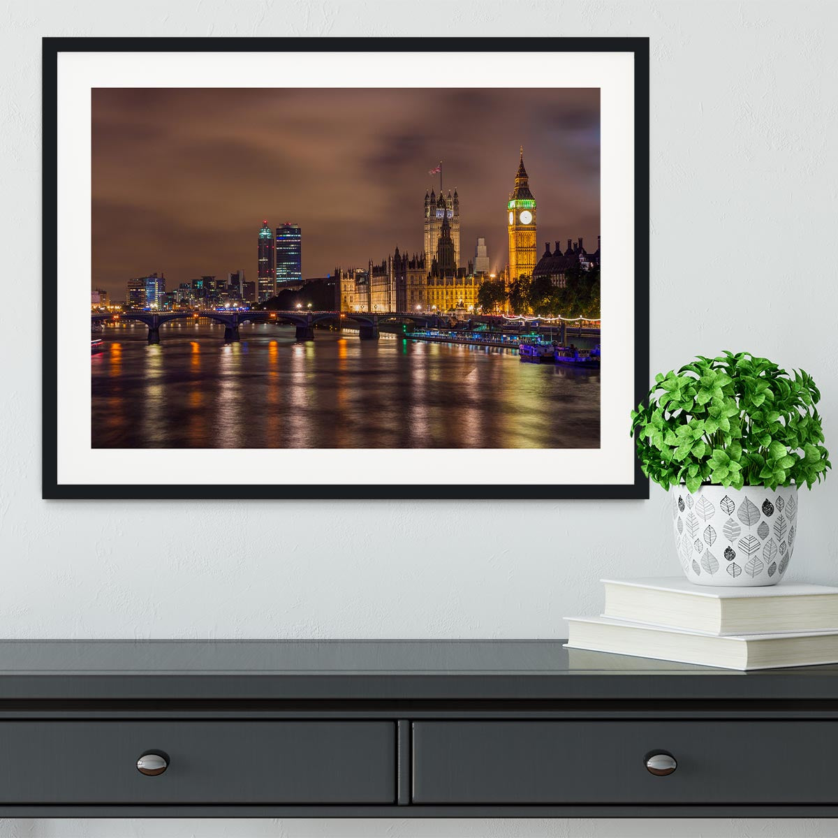 Big Ben and Westminster Bridge Framed Print - Canvas Art Rocks - 1