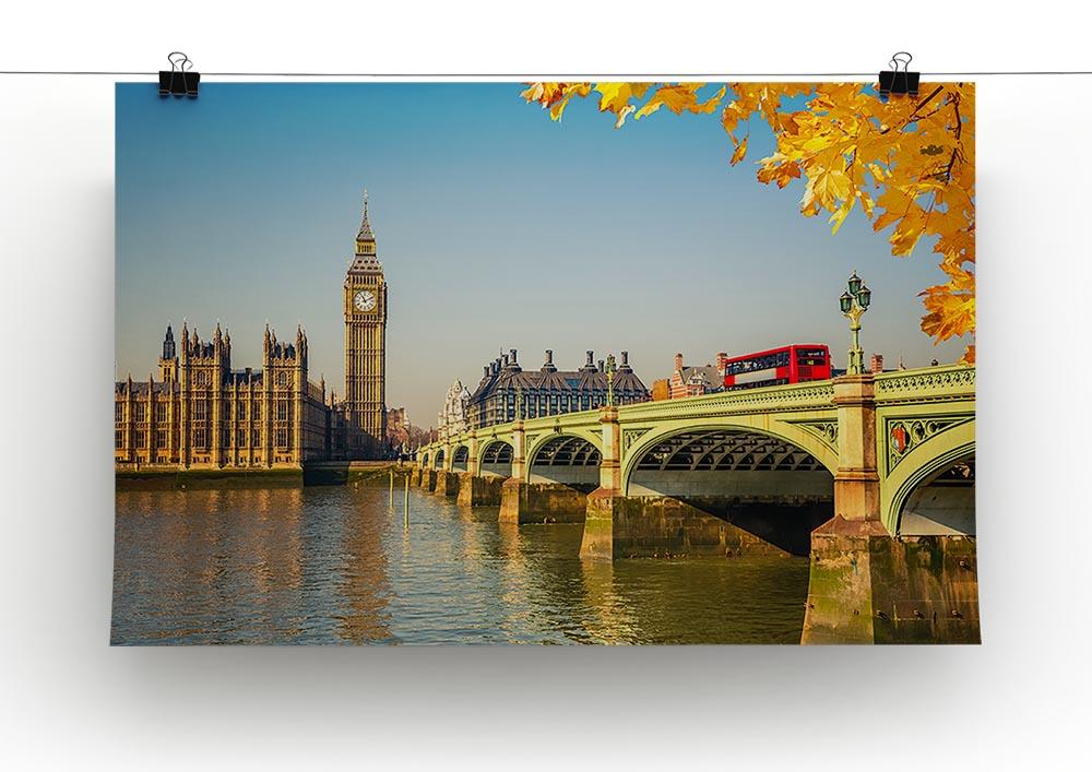 Big Ben and westminster bridge in London Canvas Print or Poster - Canvas Art Rocks - 2