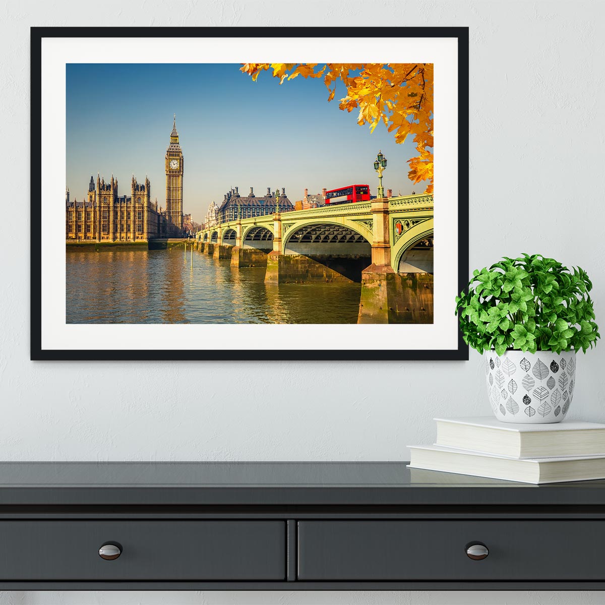 Big Ben and westminster bridge in London Framed Print - Canvas Art Rocks - 1