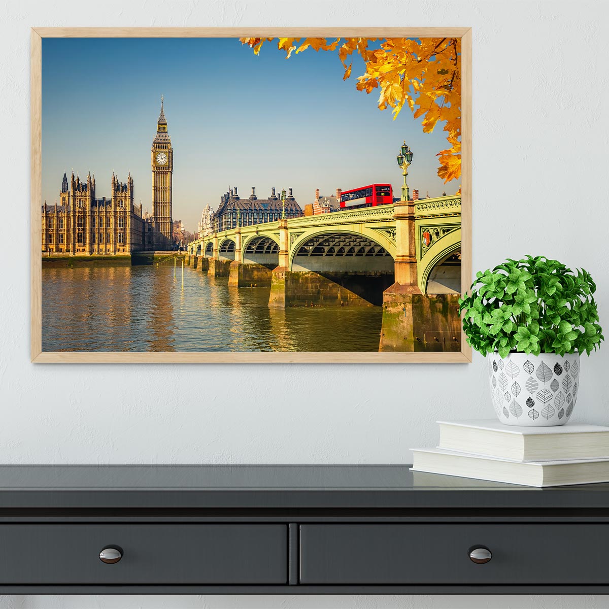 Big Ben and westminster bridge in London Framed Print - Canvas Art Rocks - 4