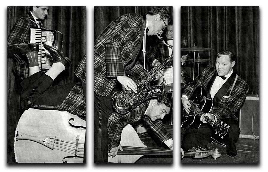 Bill Haley and The Comets going crazy 3 Split Panel Canvas Print - Canvas Art Rocks - 1