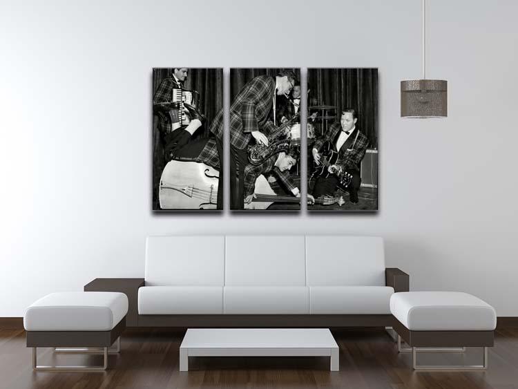 Bill Haley and The Comets going crazy 3 Split Panel Canvas Print - Canvas Art Rocks - 3
