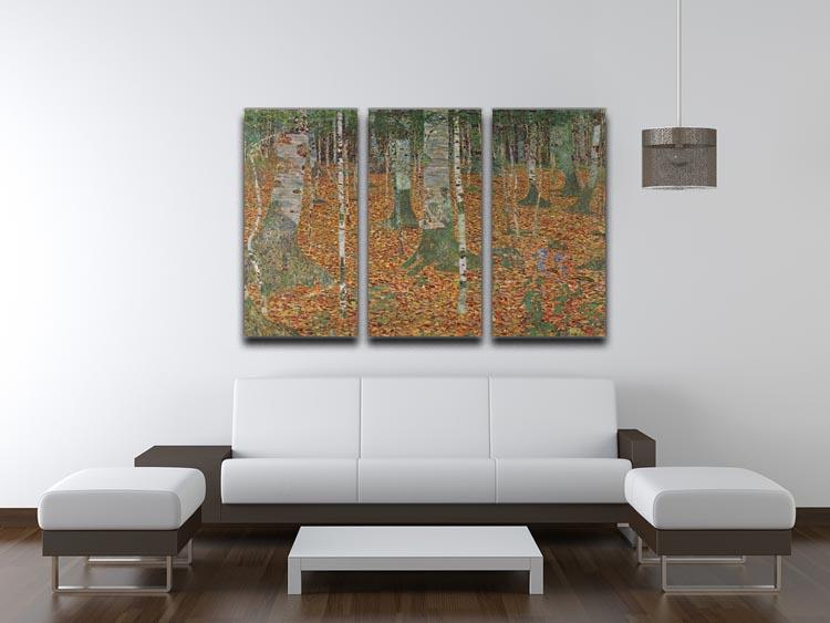 Birch Forest by Klimt 3 Split Panel Canvas Print - Canvas Art Rocks - 3