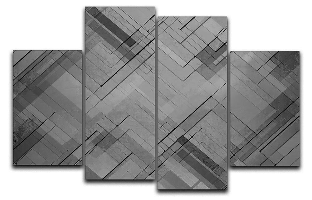 Black Chevron Background 4 Split Panel Canvas - Canvas Art Rocks - 1