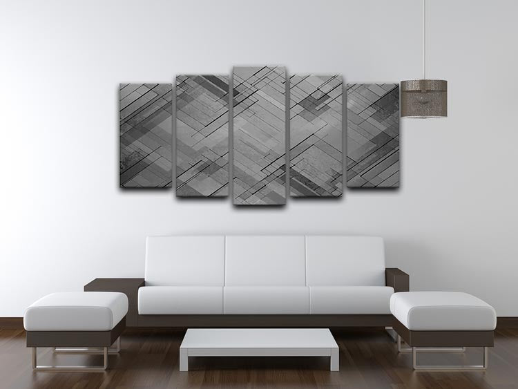 Black Chevron Background 5 Split Panel Canvas - Canvas Art Rocks - 3