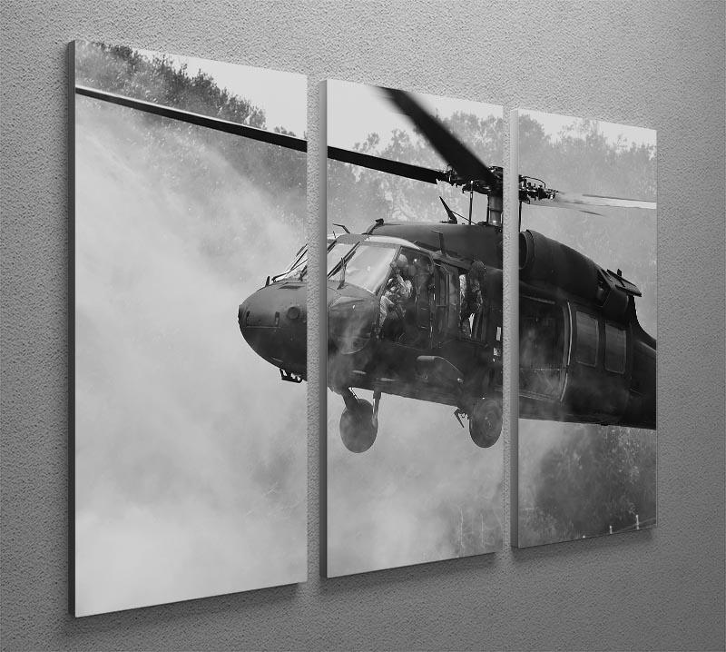 Black Hawk Helicopter 3 Split Panel Canvas Print - Canvas Art Rocks - 2