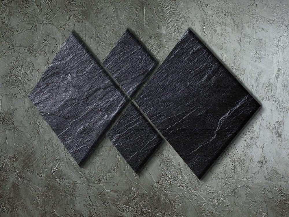 Black Textured Stone 4 Square Multi Panel Canvas - Canvas Art Rocks - 2