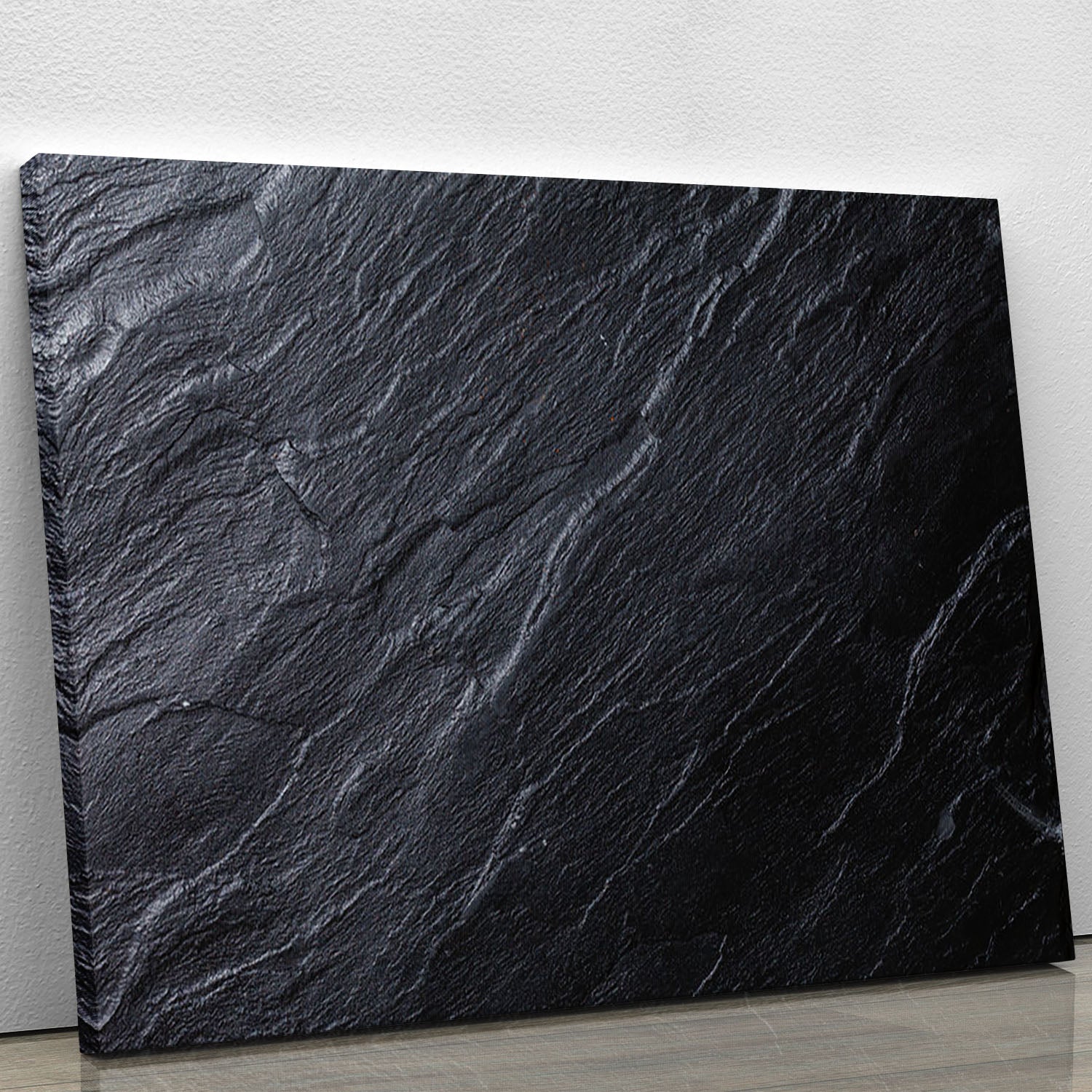 Black Textured Stone Canvas Print or Poster - Canvas Art Rocks - 1