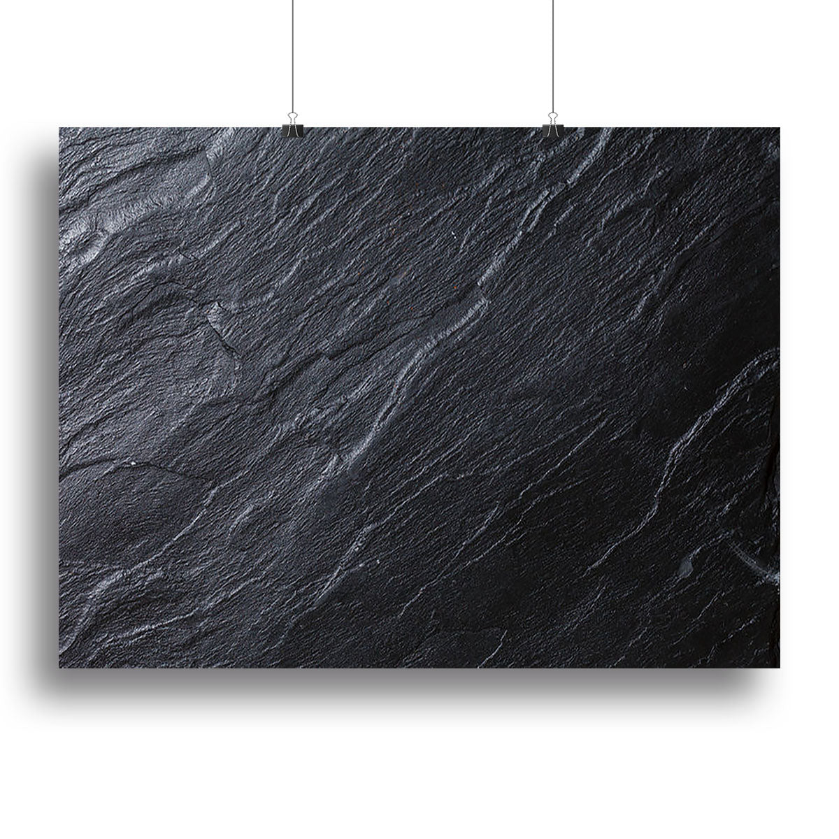 Black Textured Stone Canvas Print or Poster - Canvas Art Rocks - 2