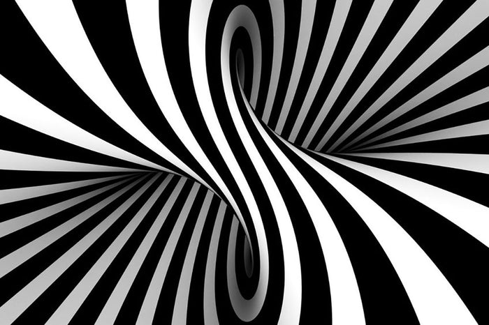 Black and White Optical Ilusion Wall Mural Wallpaper